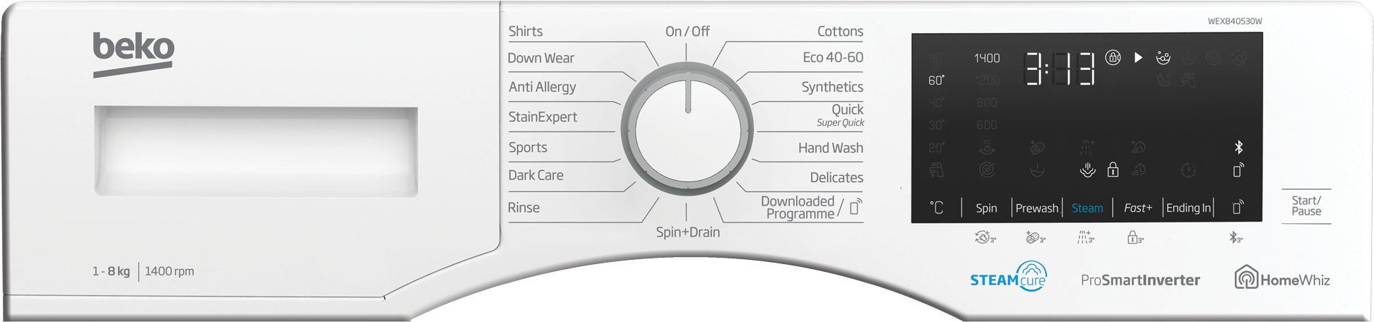 Beko WEX840530W — vue 1 sur 6