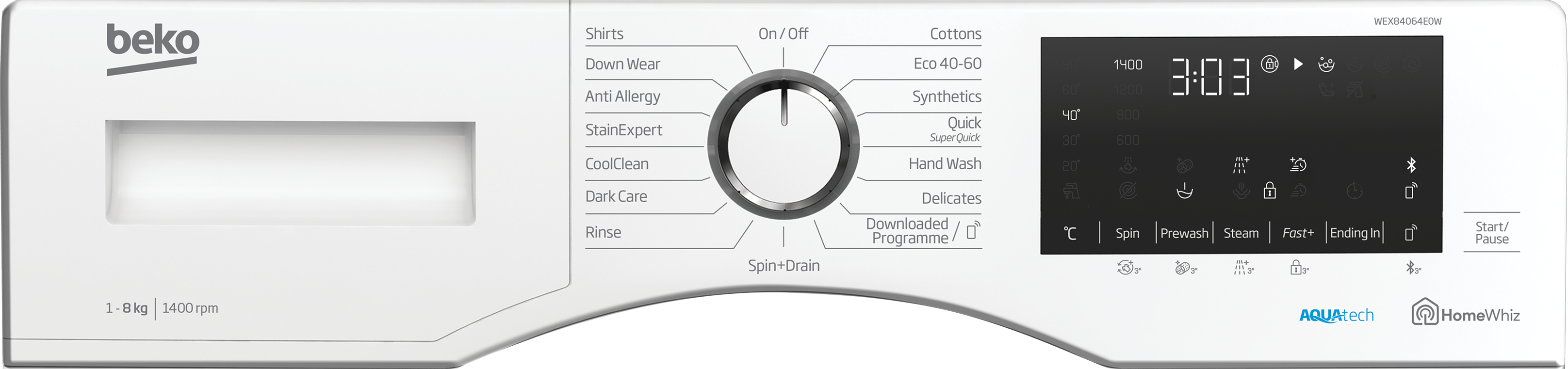 Beko WEX84064E0W — vue 1 sur 8