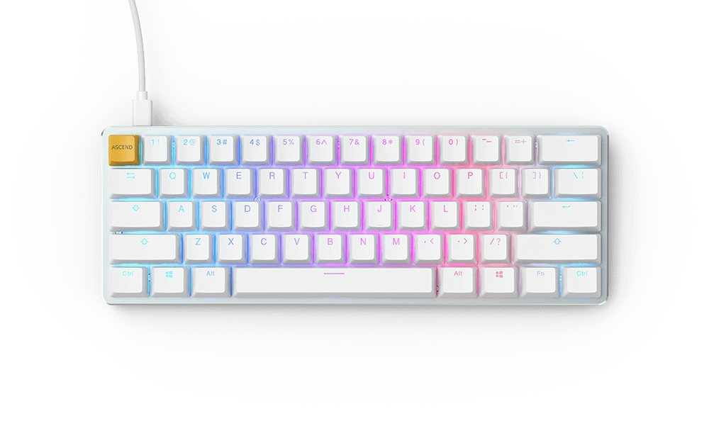 Glorious Gaming GMMK tastiera USB QWERTY US International Argento, Bianco