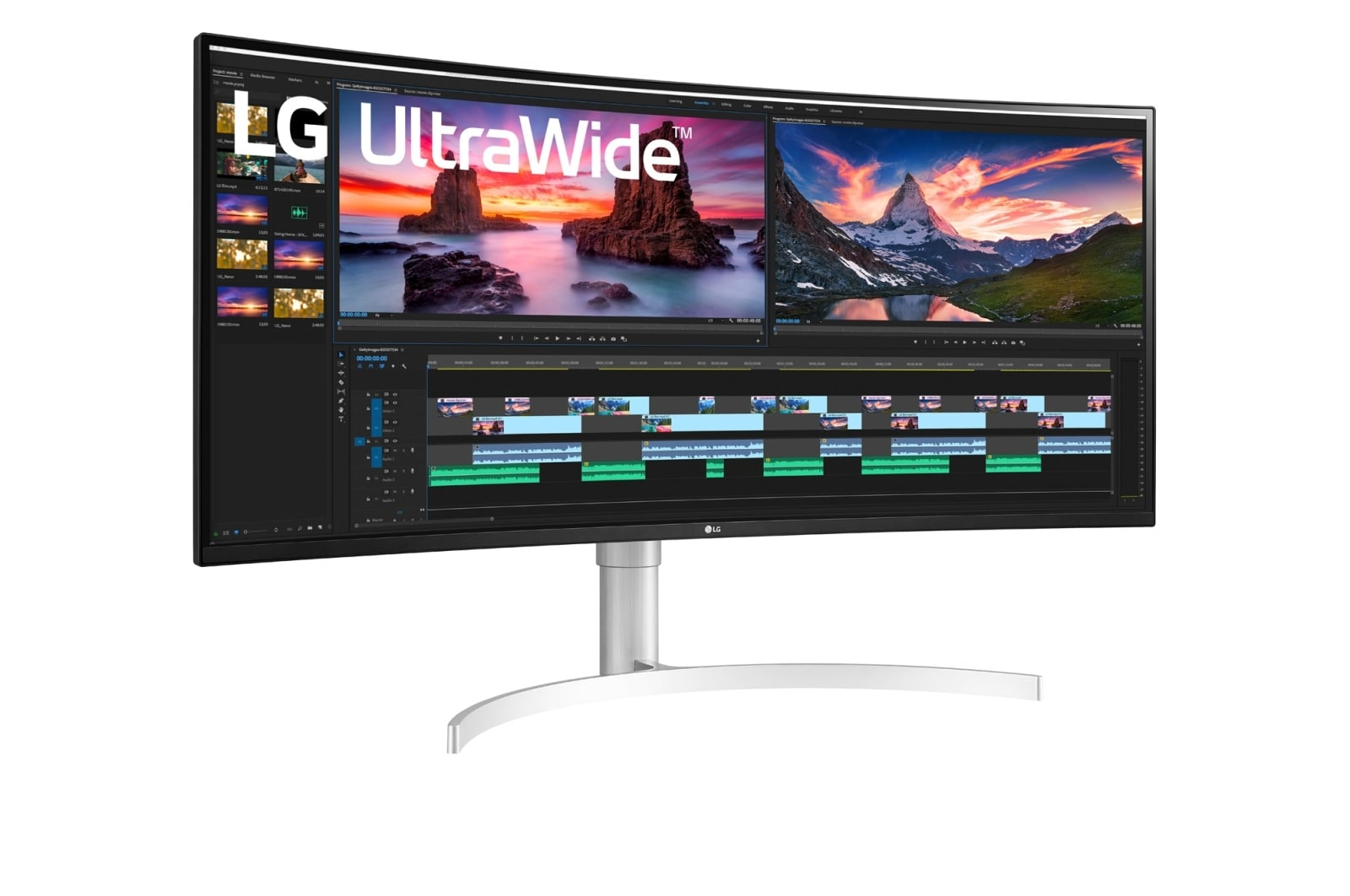 LG 38WN95CP-W computer monitor 96.5 cm (38″) 3840 x 1600 pixels Quad HD+ QLED White image 2