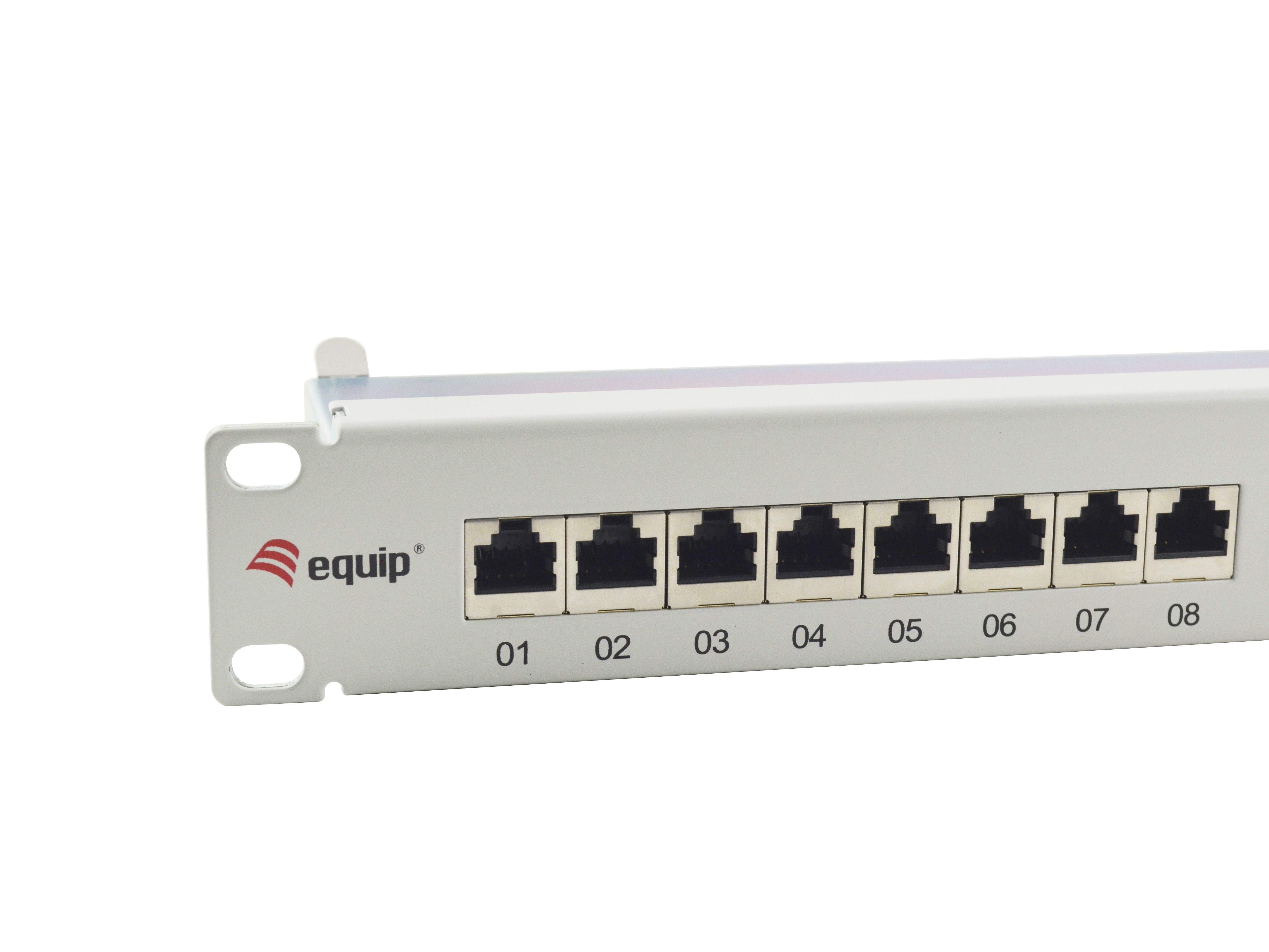 Equip 24-Port Cat.6A Geschirmtes Patch Panel, Hellgrau