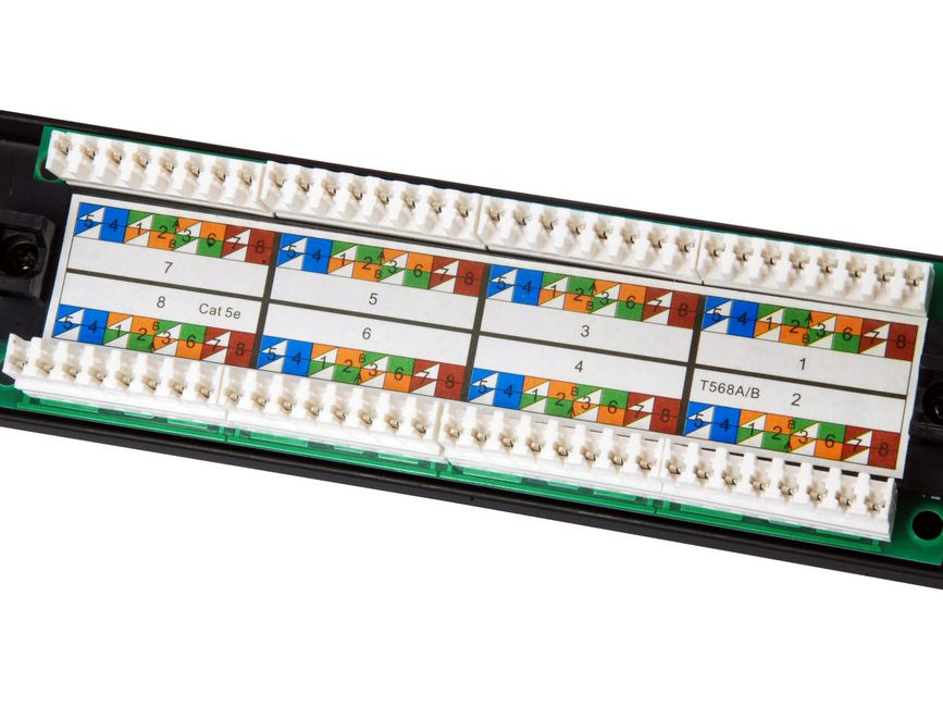 16-Port Cat.5e Ungeschirmtes Patch Panel, Black