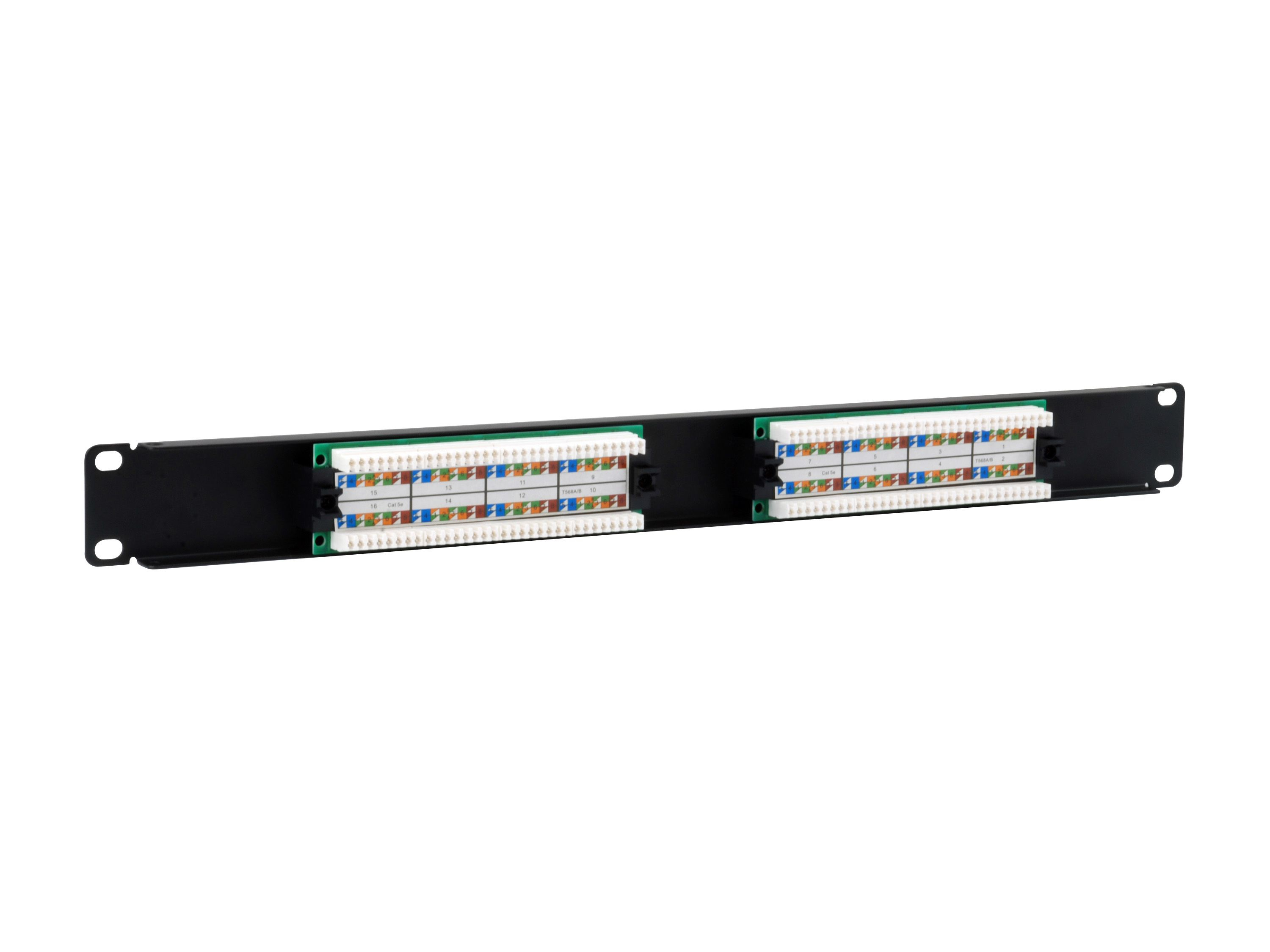 16-Port Cat.5e Ungeschirmtes Patch Panel, Black