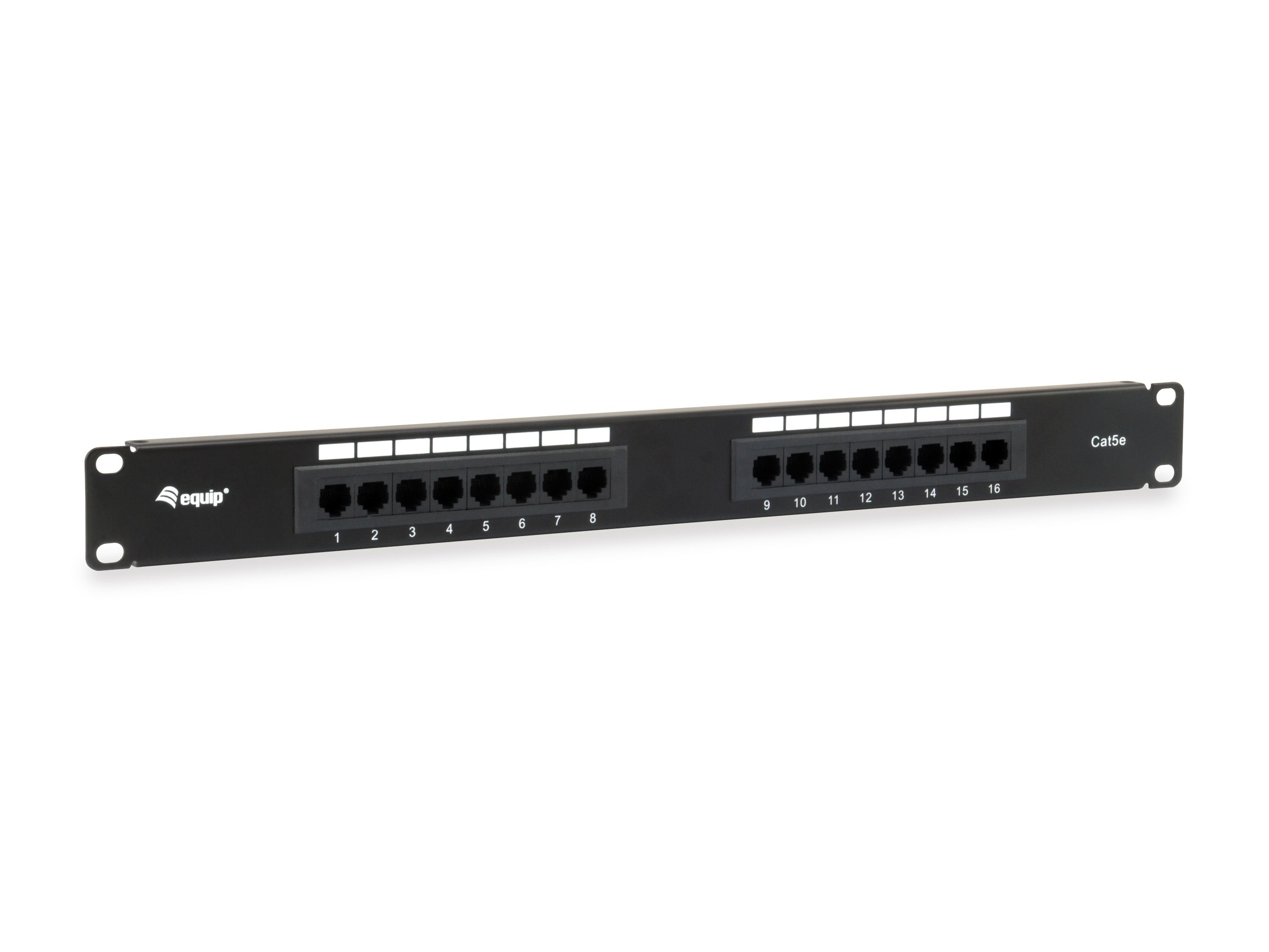 16-Port Cat.5e Ungeschirmtes Patch Panel, Black