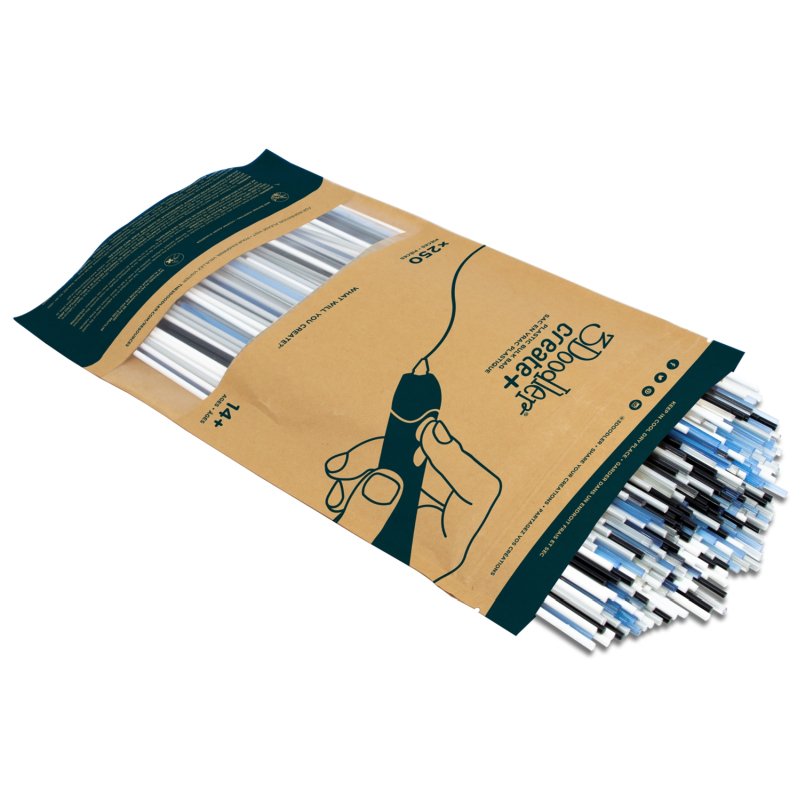 3Doodler CREATE FILAMENT PLA 5 COLORS PL-MIX1 Acido polilattico (PLA) Blu, Grigio, Rosso, Trasparente, Bianco 2 g