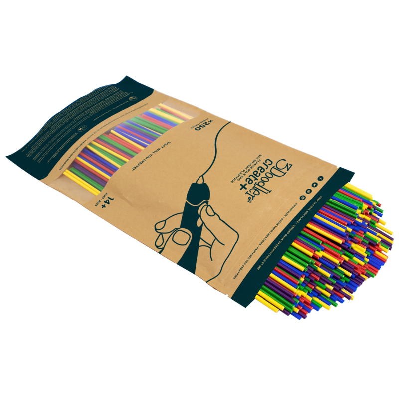 3Doodler CREATE FILAMENT PLA 5 COLORS PL-MIX2-250 Acido polilattico (PLA) Blu, Verde, Rosso, Viola, Giallo 2 g