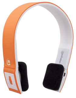 Manhattan 178747 headphones/headset Wireless Head-band Calls/Music Bluetooth Orange – image 1