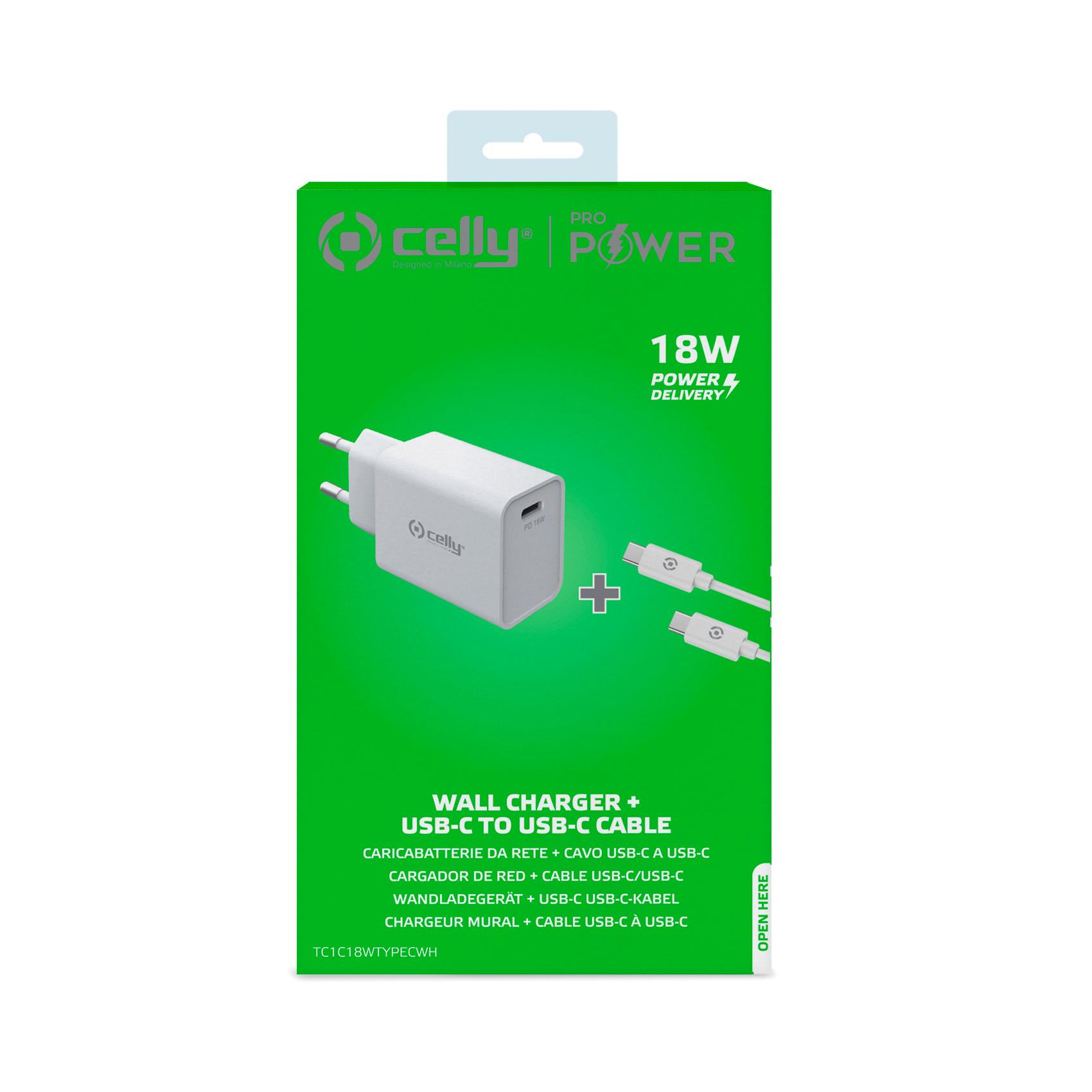 Celly TC1C18WTYPECWH mobile device charger Smartphone, Smartwatch, Tablet White AC Indoor – image 3
