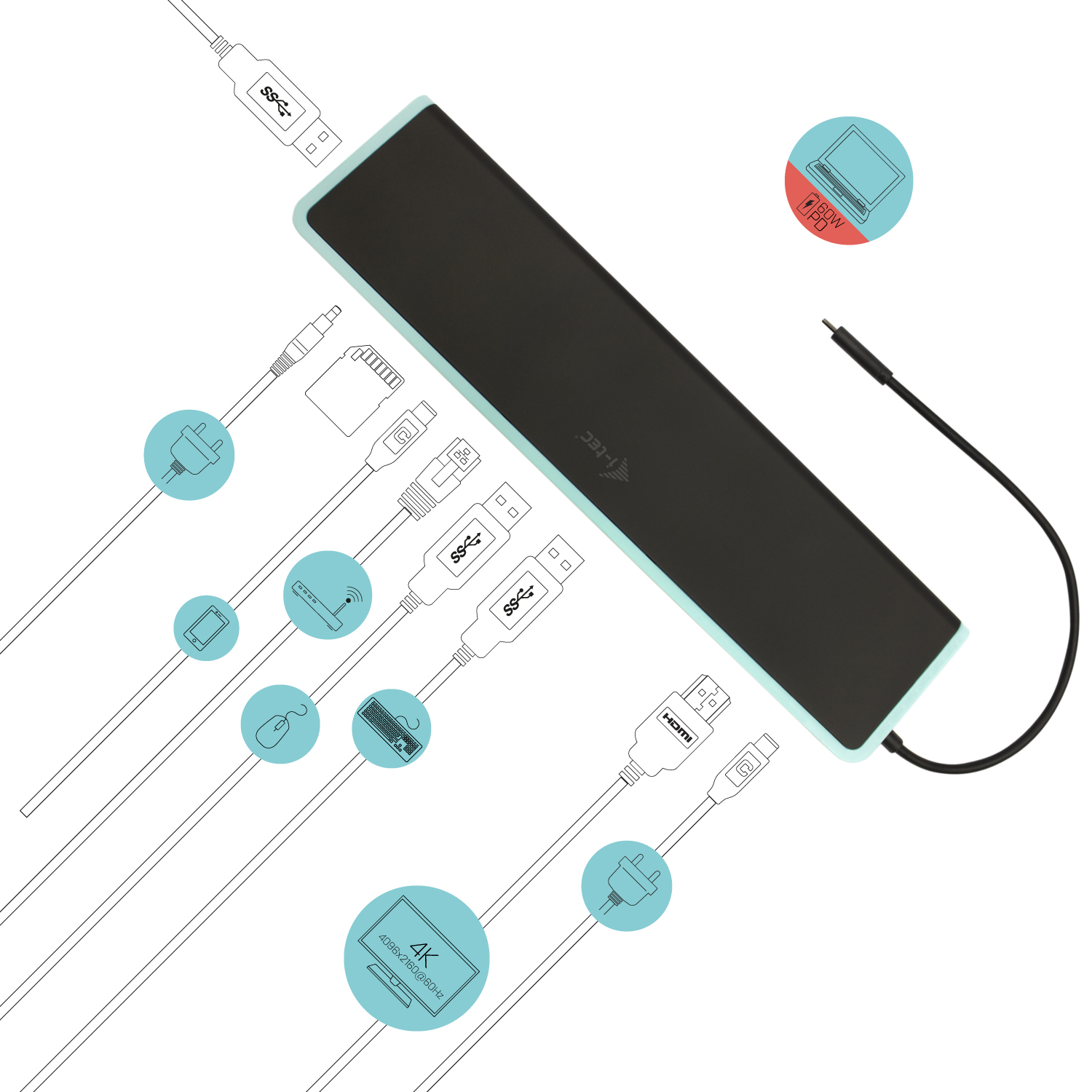 i-tec USB-C Flat Docking Station with Power Delivery – image 5