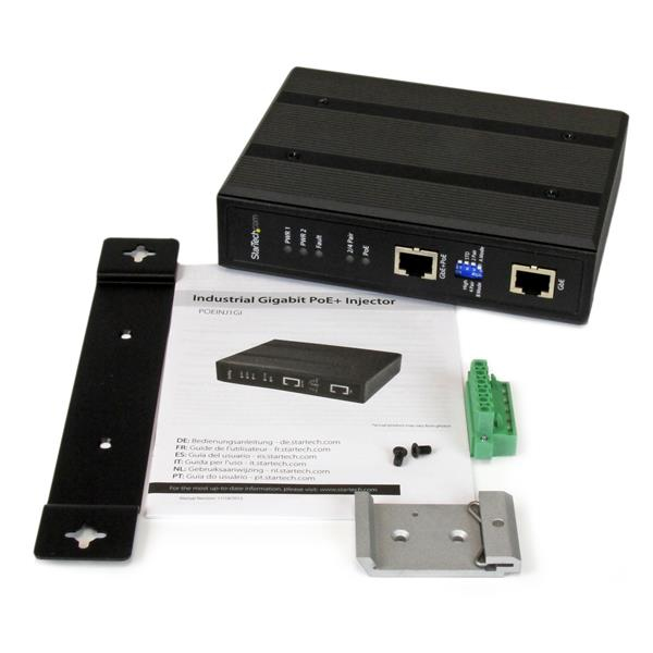 StarTech.com Industrial 1 Port Gigabit PoE+ Power over Ethernet Injector (30W) w/ Non-Standard PoE Boost (60W) and Redundant Power – image 4