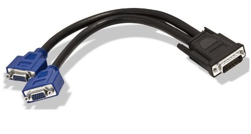 Matrox LFH60 - 2x HD15 0.3 m 2 x VGA (D-Sub) Black
