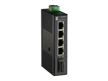 LevelOne 4 FE + 1 MM SC Unmanaged Switch -10 ~ 60C, DIN-rail