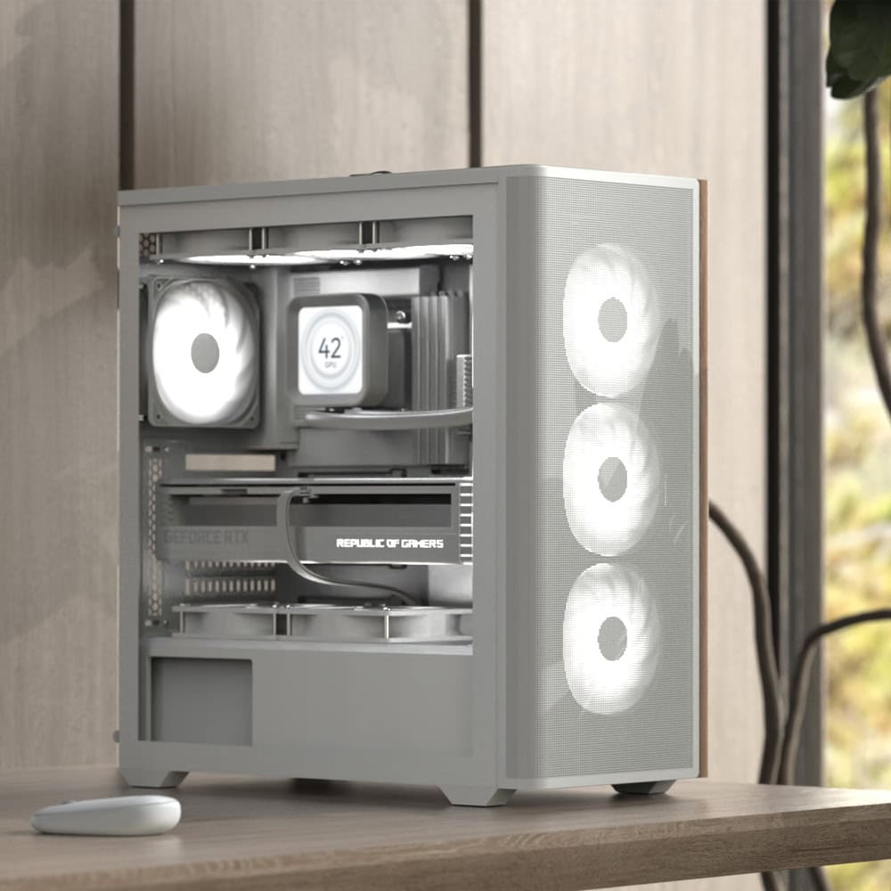Aerocool D501A Midi Tower Black, Wood – image 7