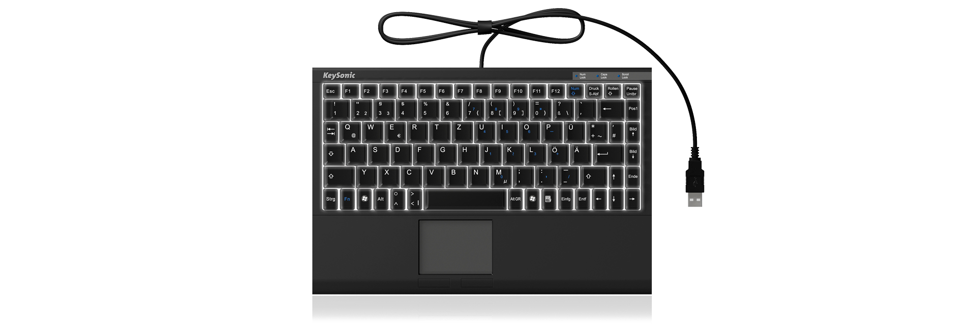 KeySonic ACK-540UEL keyboard USB German Black – image 5
