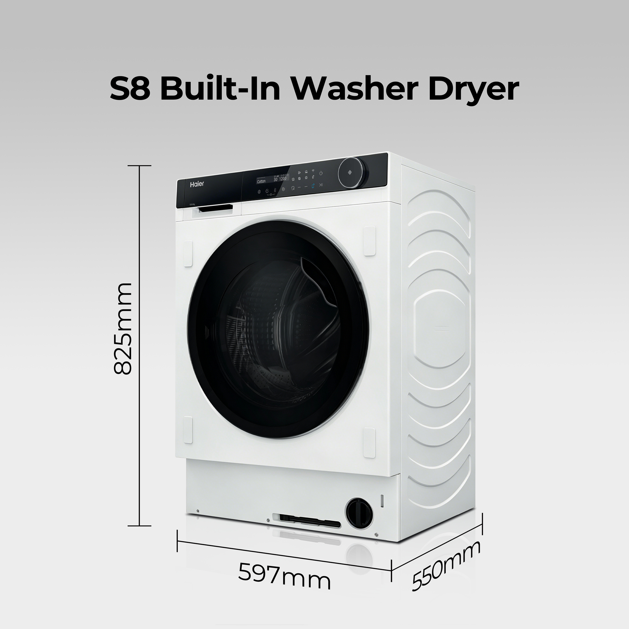 Haier HWDB100-B14858U1 washer dryer Built-in Front-load White – image 6