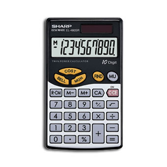 Sharp EL-480SRB calculator Pocket Basic Black