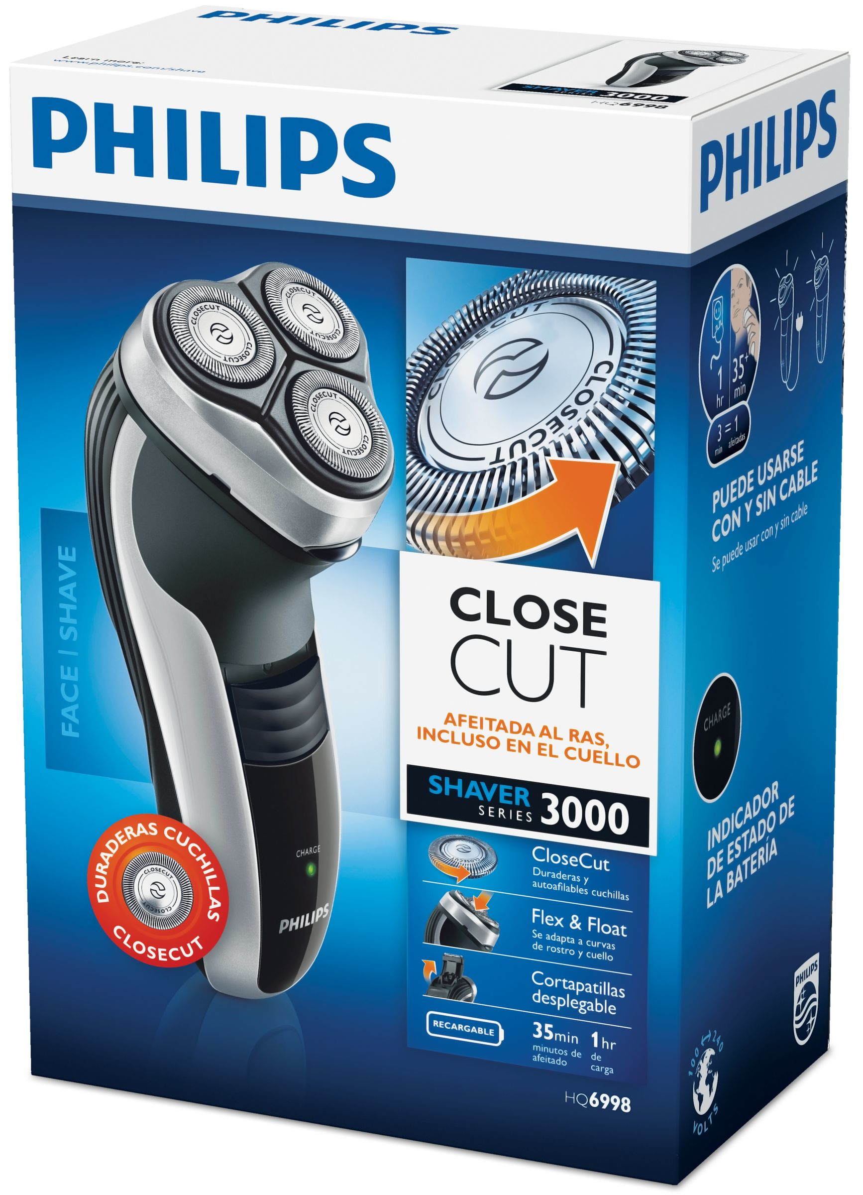 Philips SHAVER Series 3000 HQ6998/16 men's shaver Rotation shaver Trimmer Black, Silver – image 3