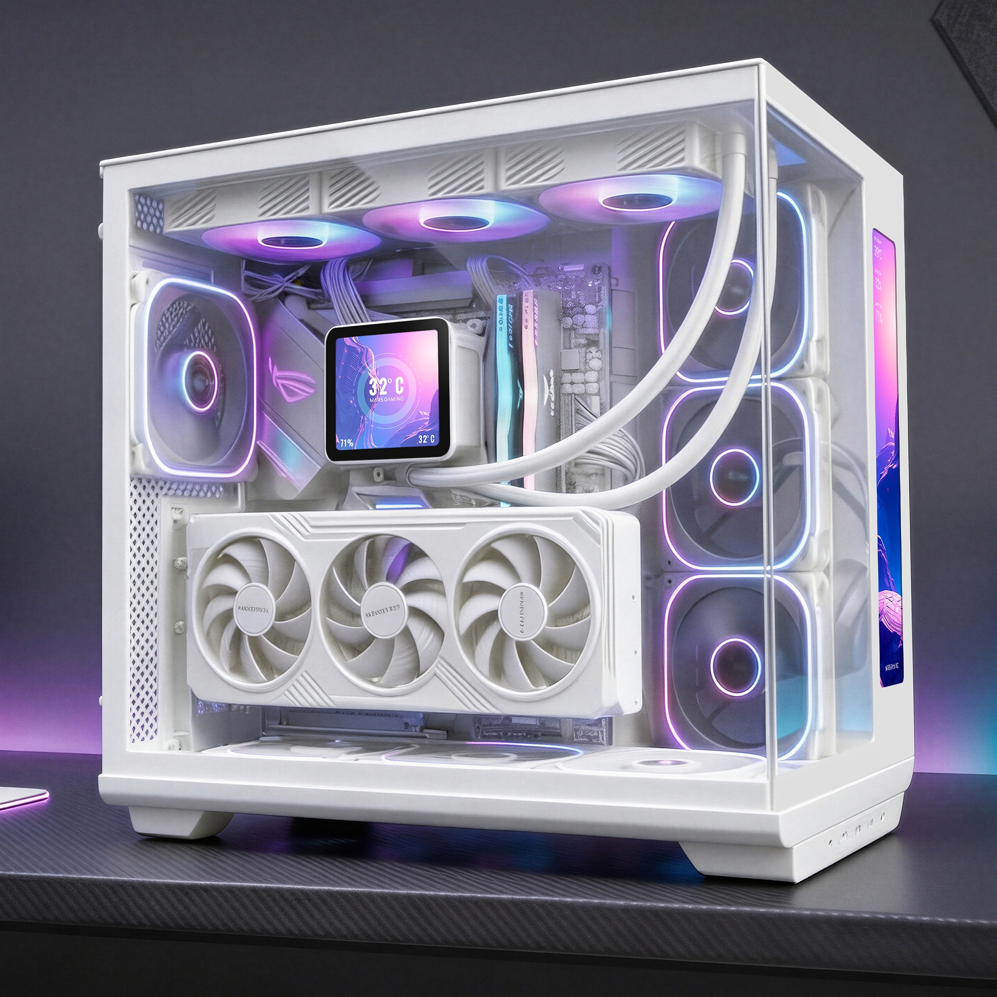 Mars Gaming MCREVMAXW computer case Midi Tower White image 3
