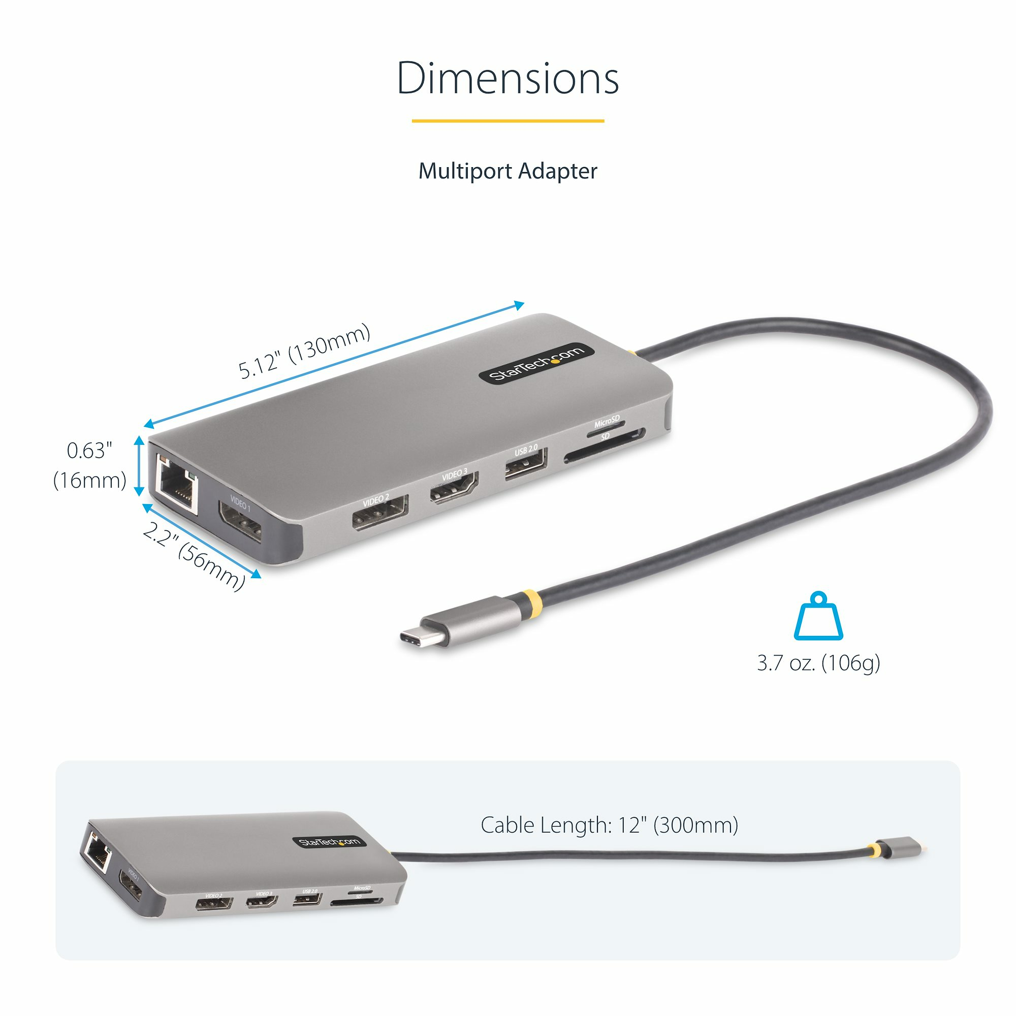 StarTech.com USB-C Triple-Monitor Multiport Adapter, Dual 4K – image 7