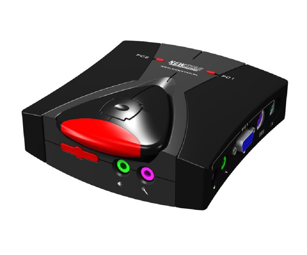 Neomounts KVM switch, 2-port, PS/2, audio, remote control – image 1