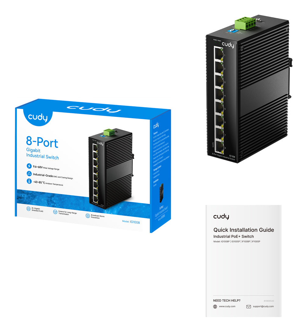 Cudy IG1008 network switch Unmanaged Gigabit Ethernet (10/100/1000) Black – image 3