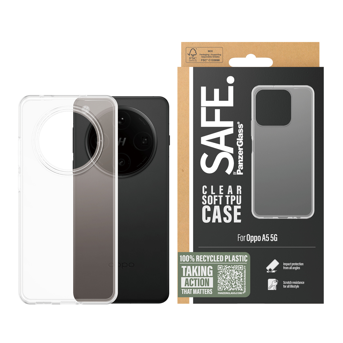 PanzerGlass SAFE. by PanzerGlass® TPU Case Transparent OPPO A5 5G – image 2