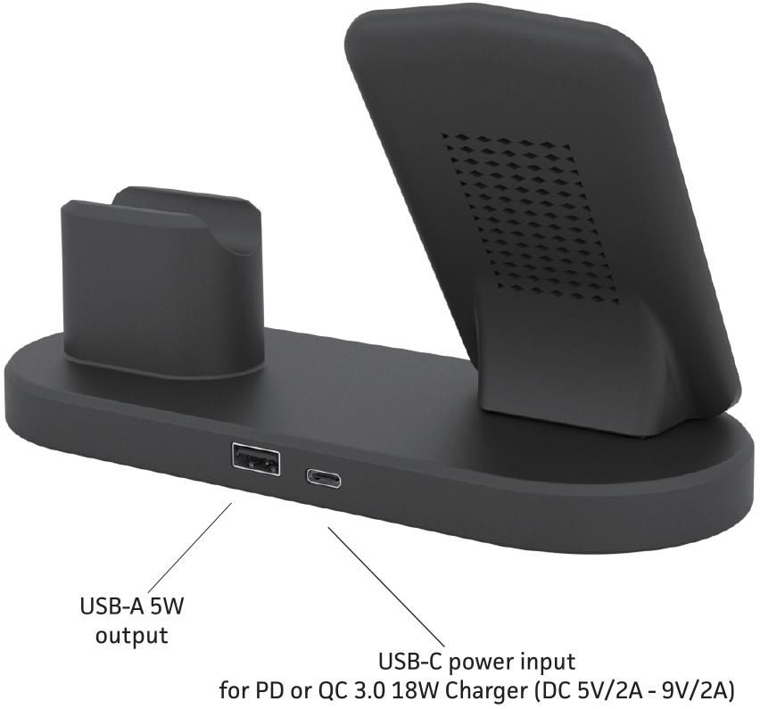 eSTUFF ES638006 mobile device charger Headset Black DC Wireless charging Indoor – image 3
