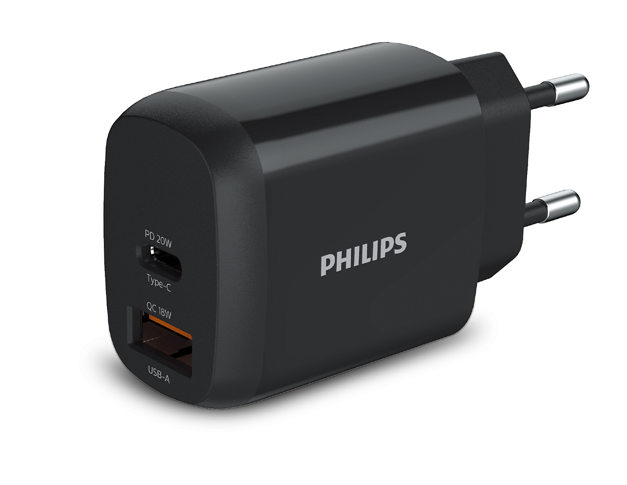 Philips - Chargeur secteur 18W 1 port USB-Type C et 1 USB-A