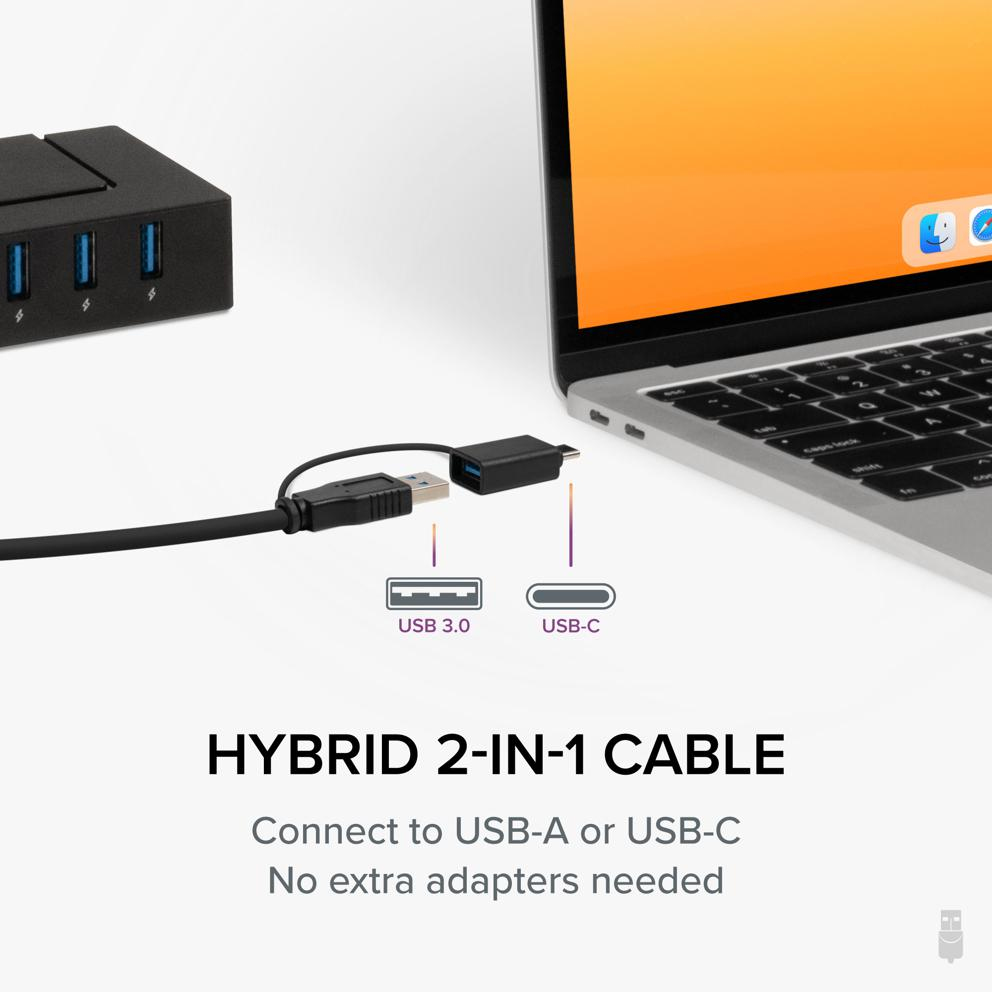 Plugable Technologies USBC-HUB7BC interface hub USB 3.2 Gen 1 (3.1 Gen 1) Type-C 5000 Mbit/s Black – image 3
