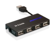 D-Link DUB-104 interface hub 480 Mbit/s Black