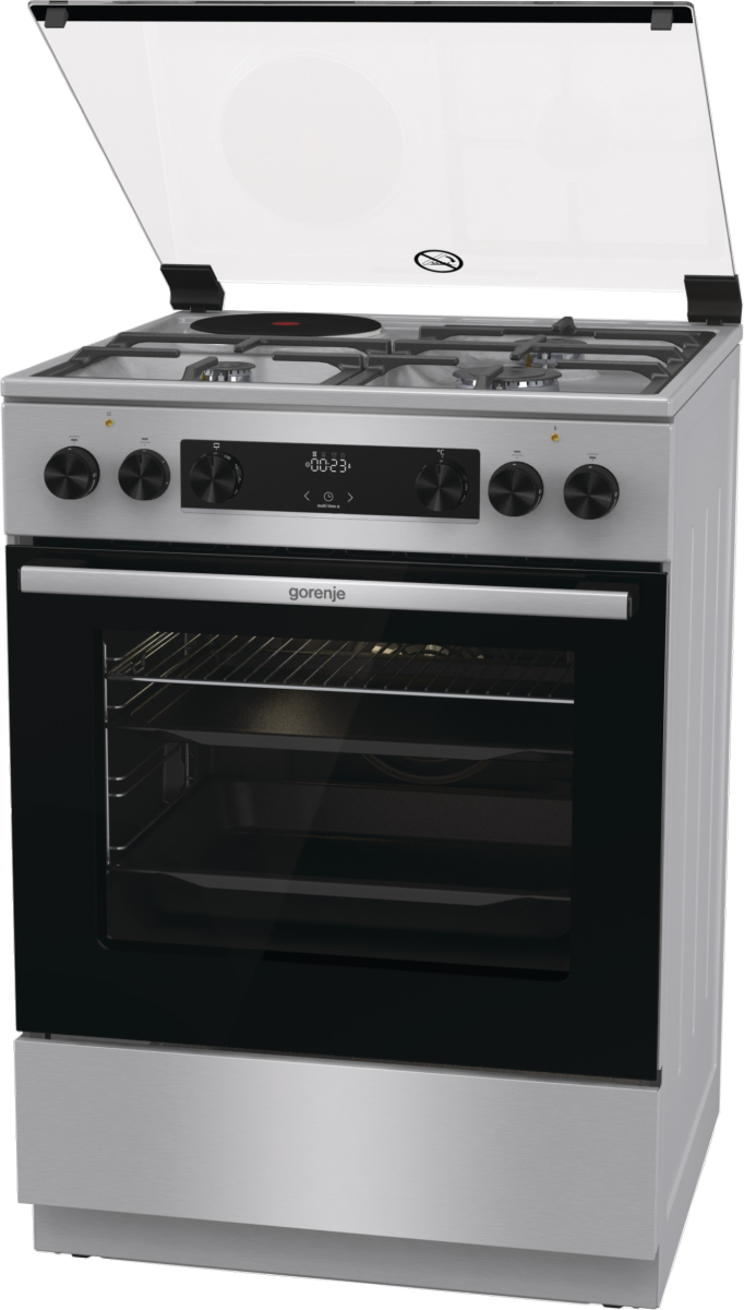 Gorenje GK6C61XC cooker Freestanding cooker Electric Combi Black, Silver – image 6
