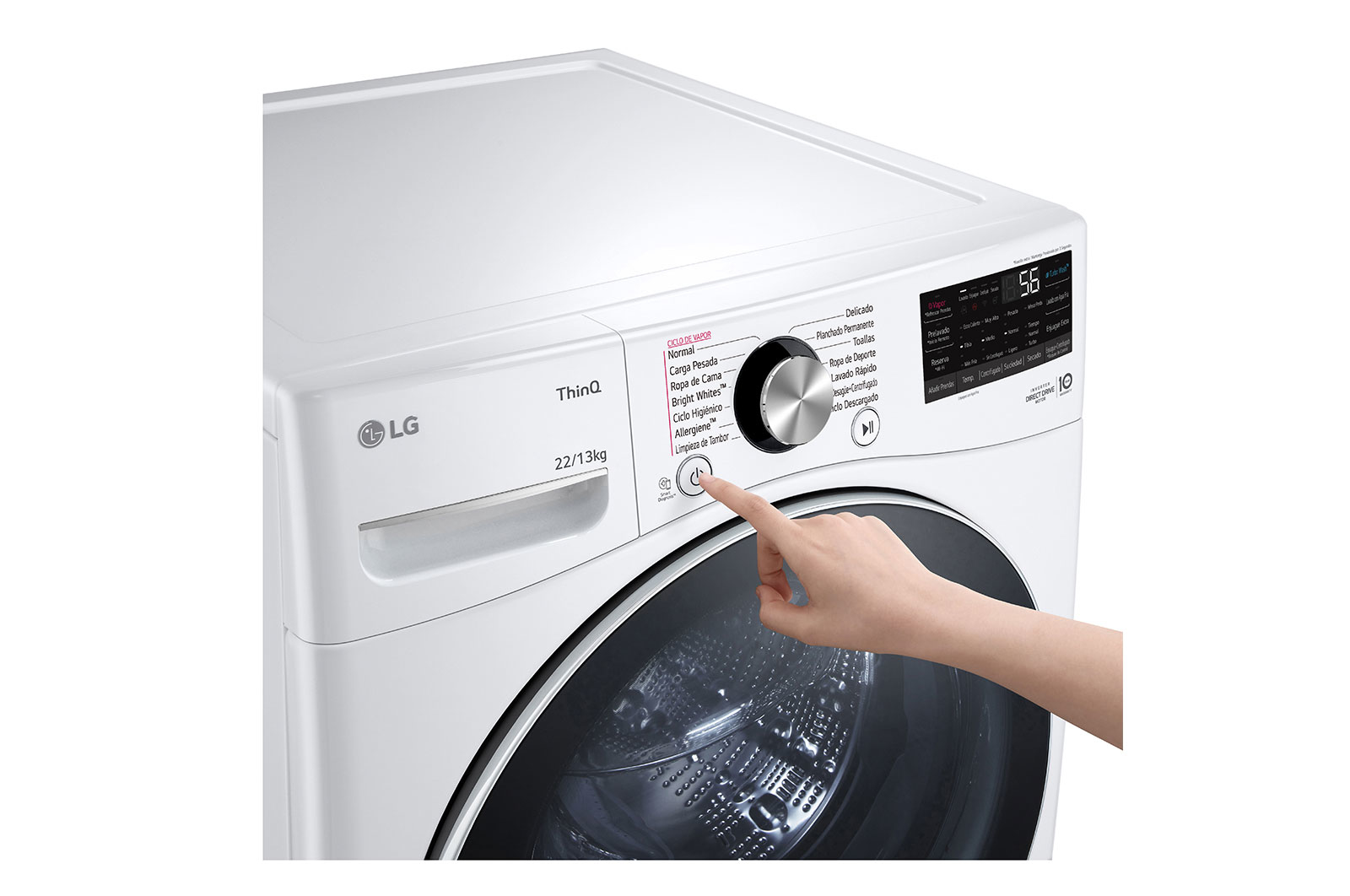 LG WD22WV26R washer dryer Freestanding Front-load White – image 9