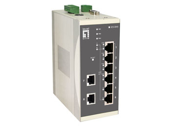 LevelOne 4 x 802.3af PoE + 4 FE Web Smart Switch -10 ~ 60C, DIN-rail