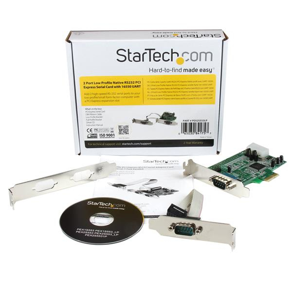 StarTech.com 2-Port Low Profile Native RS232 PCI Express Serial Adapter Card, 16550 UART, PCIe to Dual Serial DB9, Windows & Linux, TAA - Replaced by PEX2S953LP – image 4