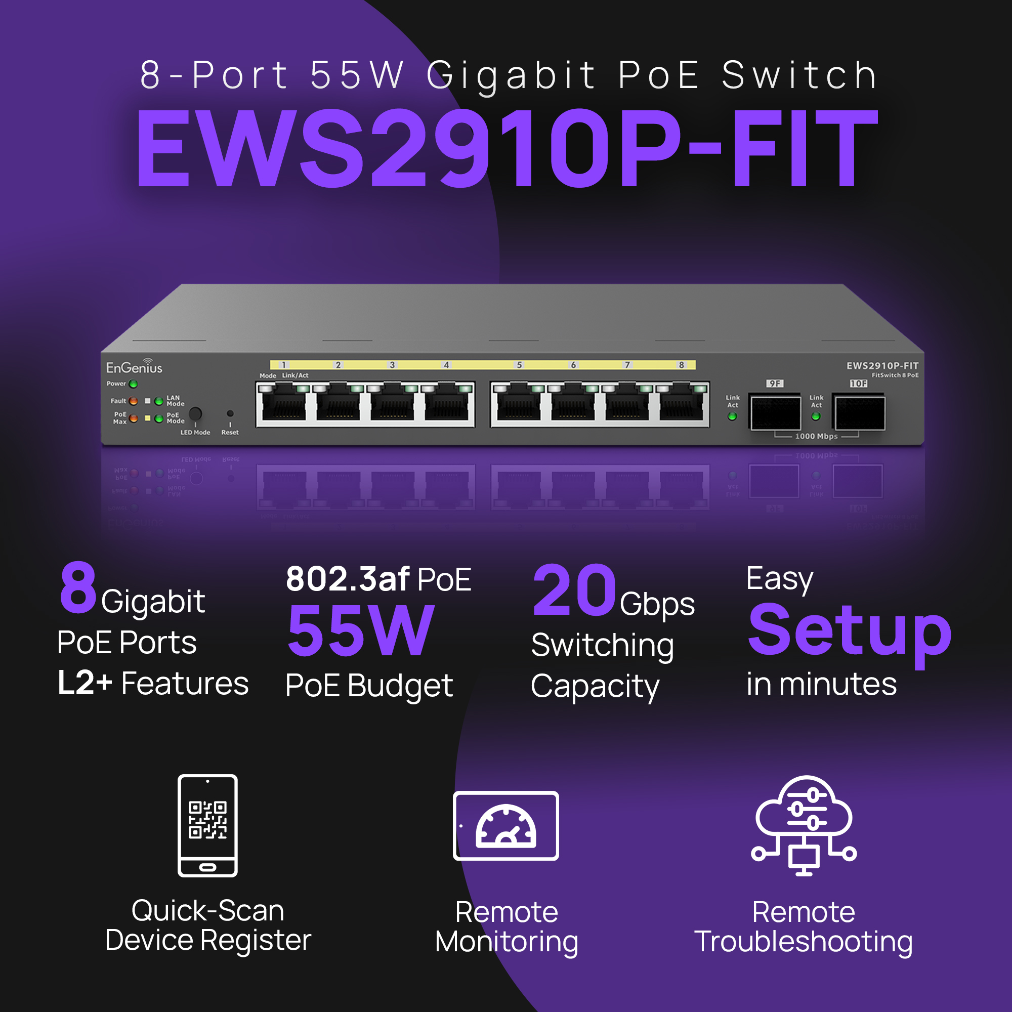EnGenius Switch 8-port GbE PoE.af/at(+) – image 5