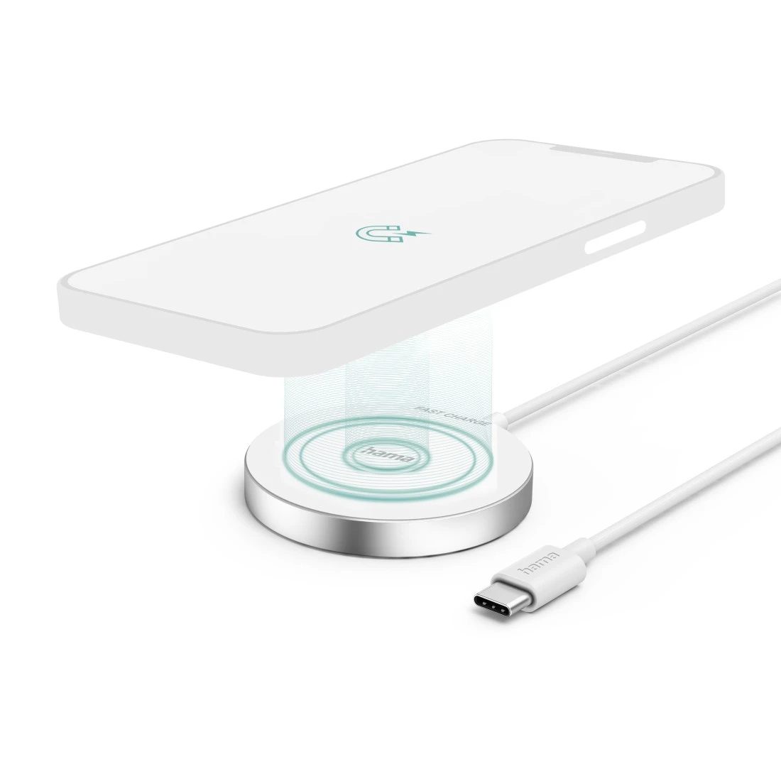 Hama 00139517 mobile device charger Mobile phone White USB Wireless charging Fast charging Indoor – image 1