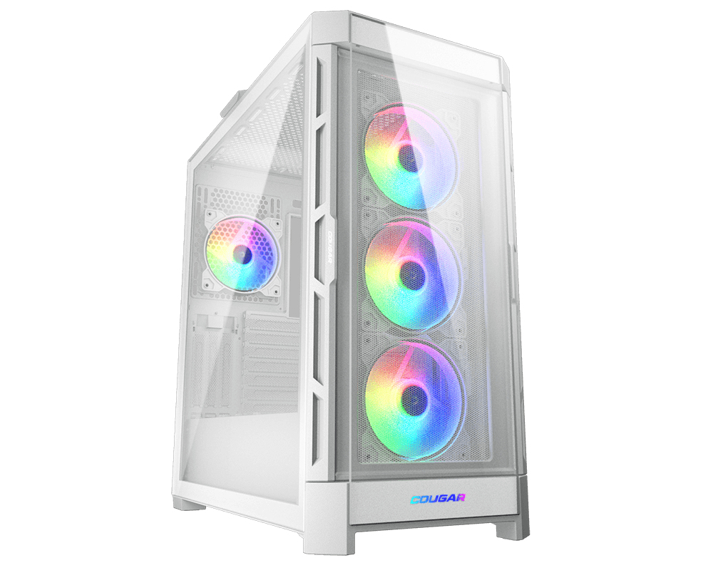 Gabinete Gamer COUGAR Duoface Pro RGB - Media Torre - ATX/Micro ATX/Mini-ITX/E-ATX - Panel Lateral - Blanco - 385AD10.0002