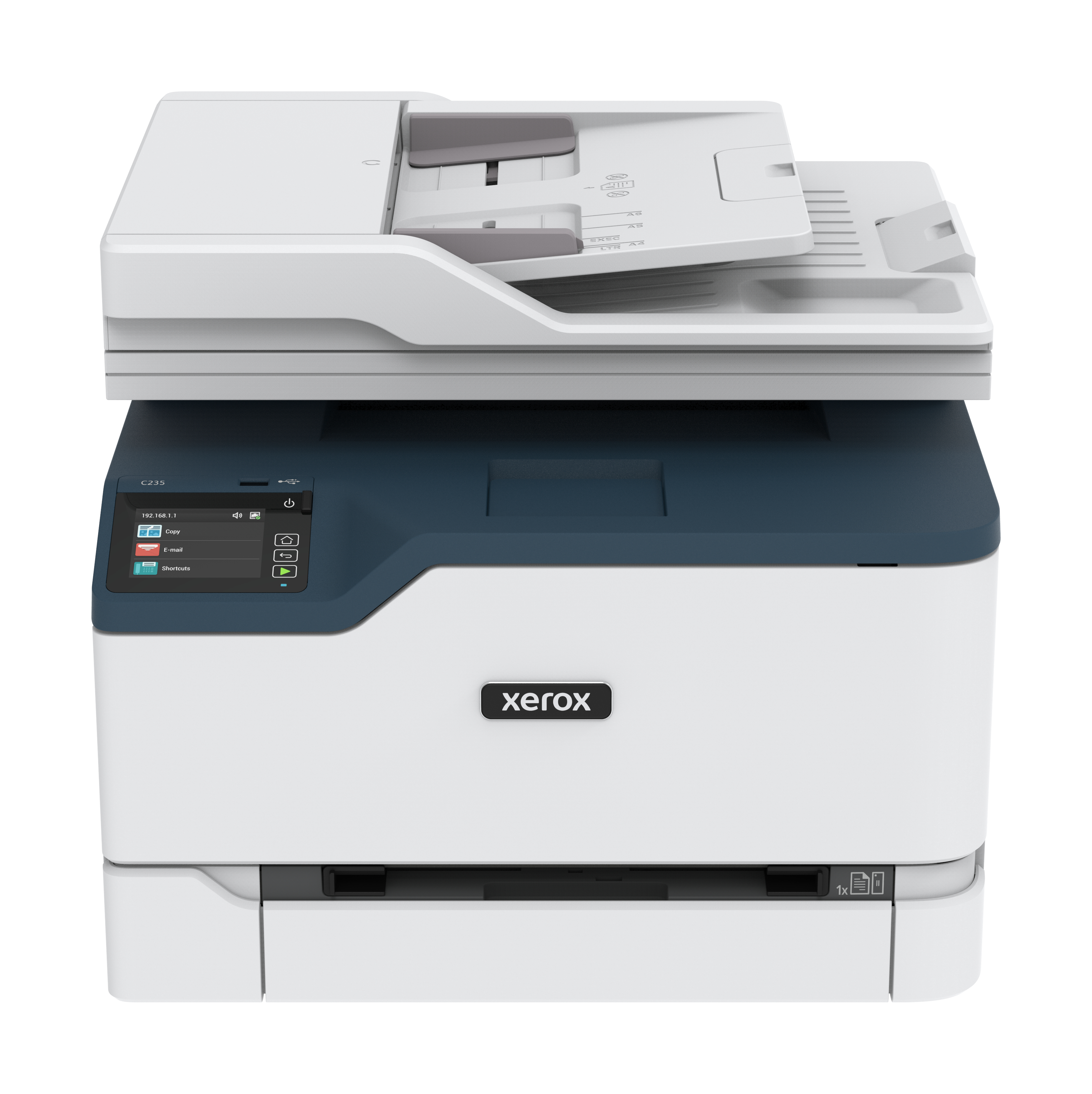 Xerox C235 A4 22 ppm trådlös kopiering/utskrift/scanning/fax PS3 PCL5e/6 ADF 2 magasin Totalt 251 ark