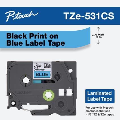 Brother TZE531CS label-making tape Black on blue TZe
