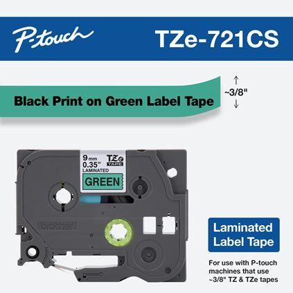 Brother TZE721CS label-making tape Black on green TZe