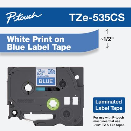 Brother TZE535CS label-making tape White on blue TZe