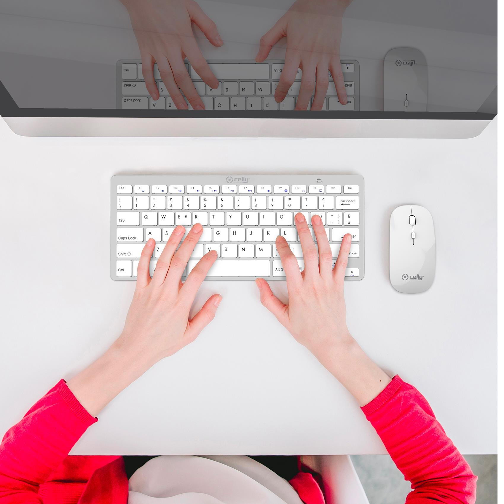 Celly SWKEYBMOUSE keyboard Mouse included Universal RF Wireless QWERTY English Silver – image 2