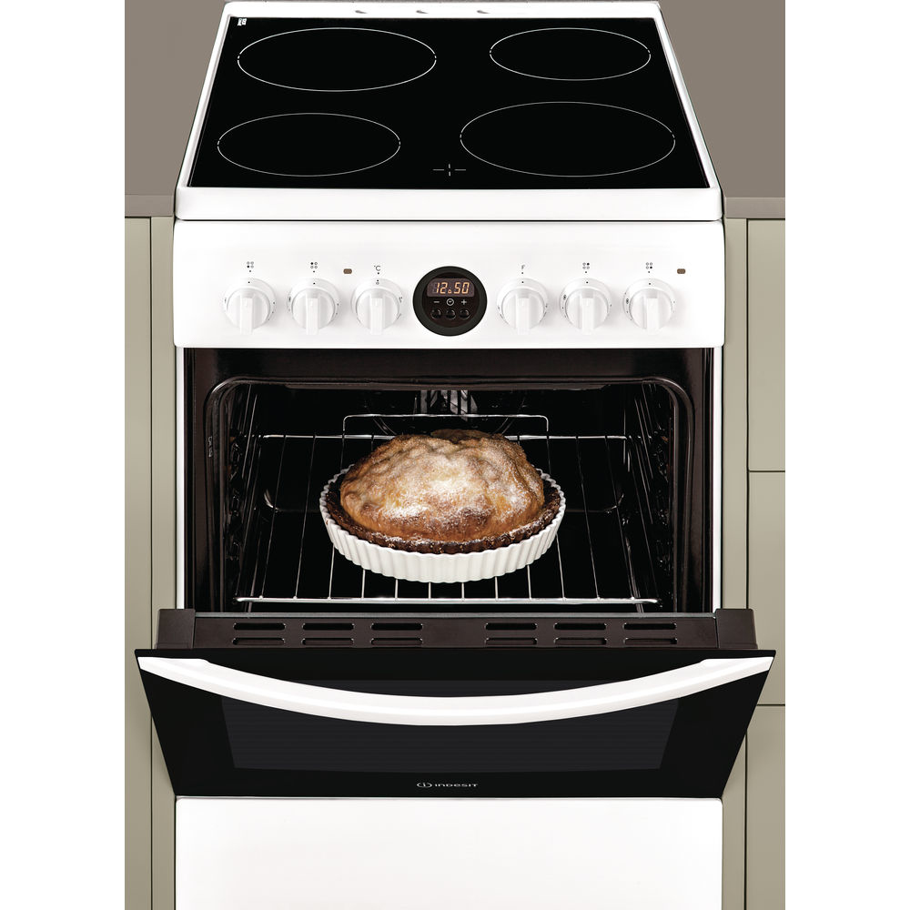 Indesit IS5V5CCW/E cooker Freestanding cooker Electric Ceramic hob White – image 4