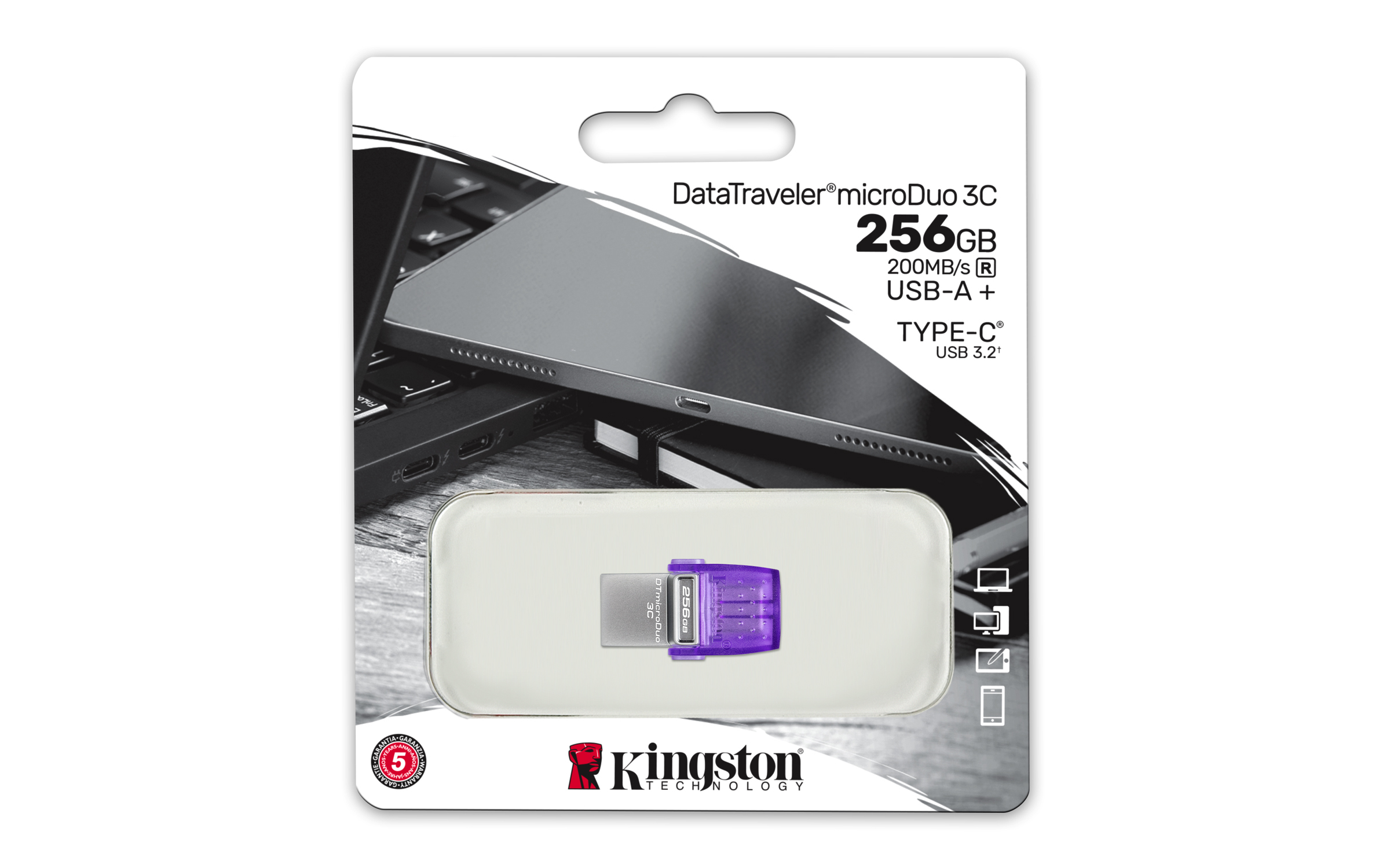 Memoria USB Kingston DataTraveler microDuo 3C - 256GB - USB 3.2 - USB-A/C - DTDUO3CG3/256GB Memoria USB Kingston DataTraveler microDuo 3C - 256GB - USB 3.2 - USB-A/C - DTDUO3CG3/256GB