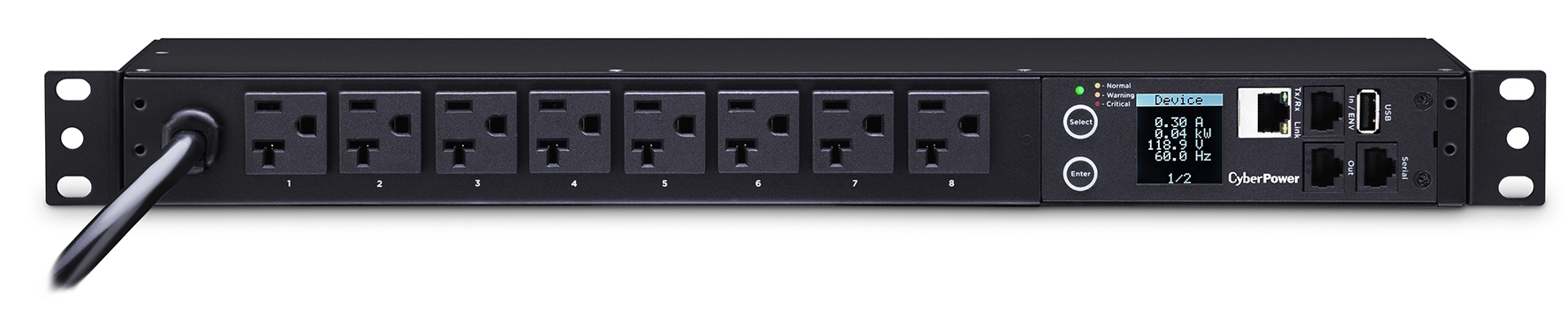 CyberPower PDU31002 power distribution unit (PDU) 8 AC outlet(s) 1U Black – image 3