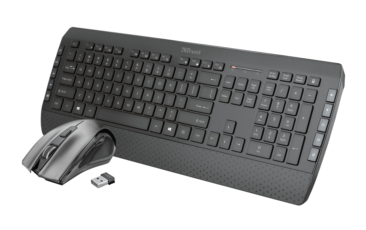 Trust Tecla-2 keyboard Mouse included Universal RF Wireless German Black – image 1