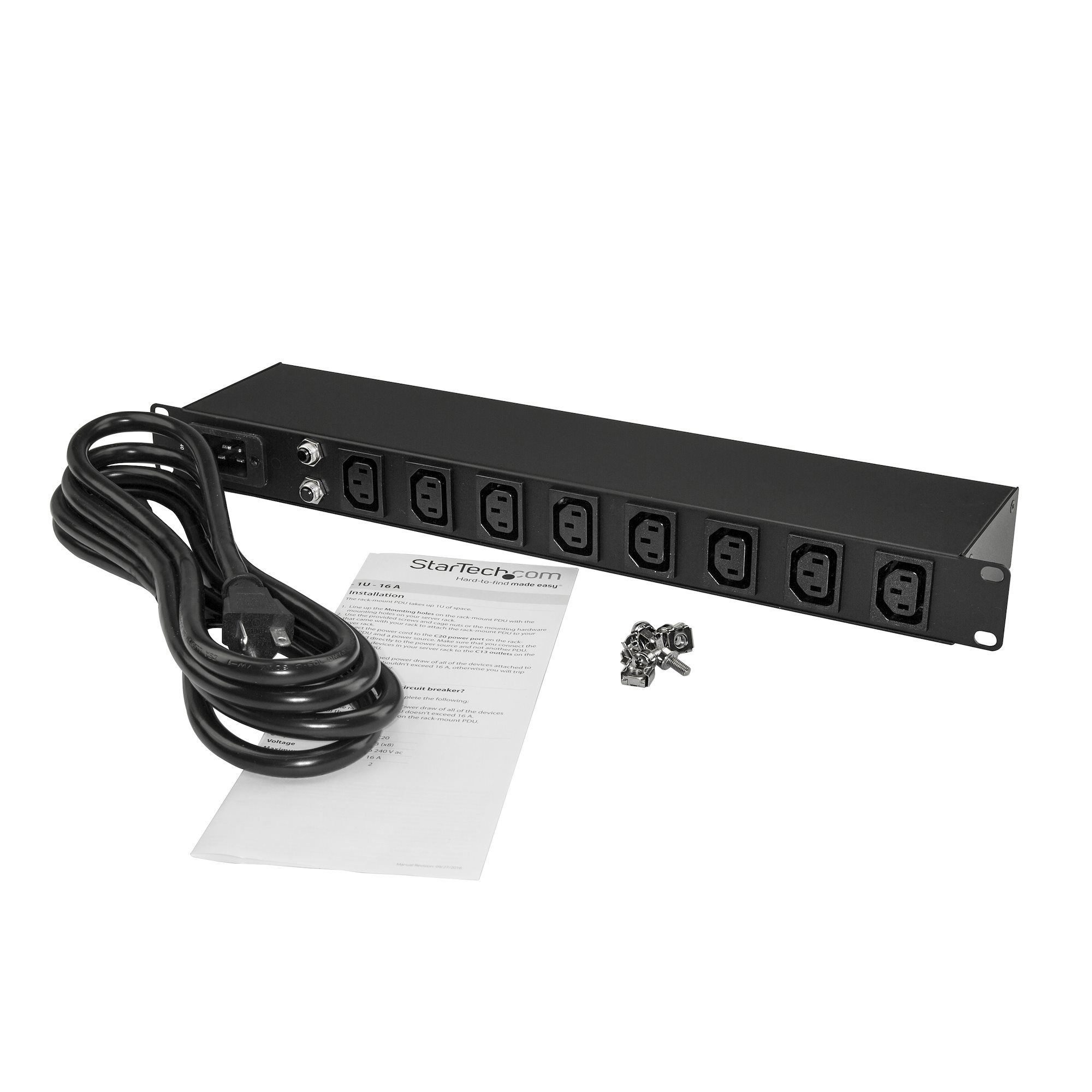 StarTech.com 1U 19 inch 8 Port Rack Mount PDU - IEC C13 Socket Rackmount Power Supply/Strip - Horizontal Server Rack Mountable PDU /Data Center Power Distributi – image 3