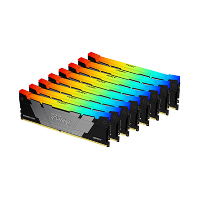 Kingston FURY Renegade RGB - DDR4 - kit - 256 GB: 8 x 32 GB - DIMM 288-pin - 3200 MT/s / PC4-25600 - CL16 - 1.35 V - unbuffered - non-ECC - black