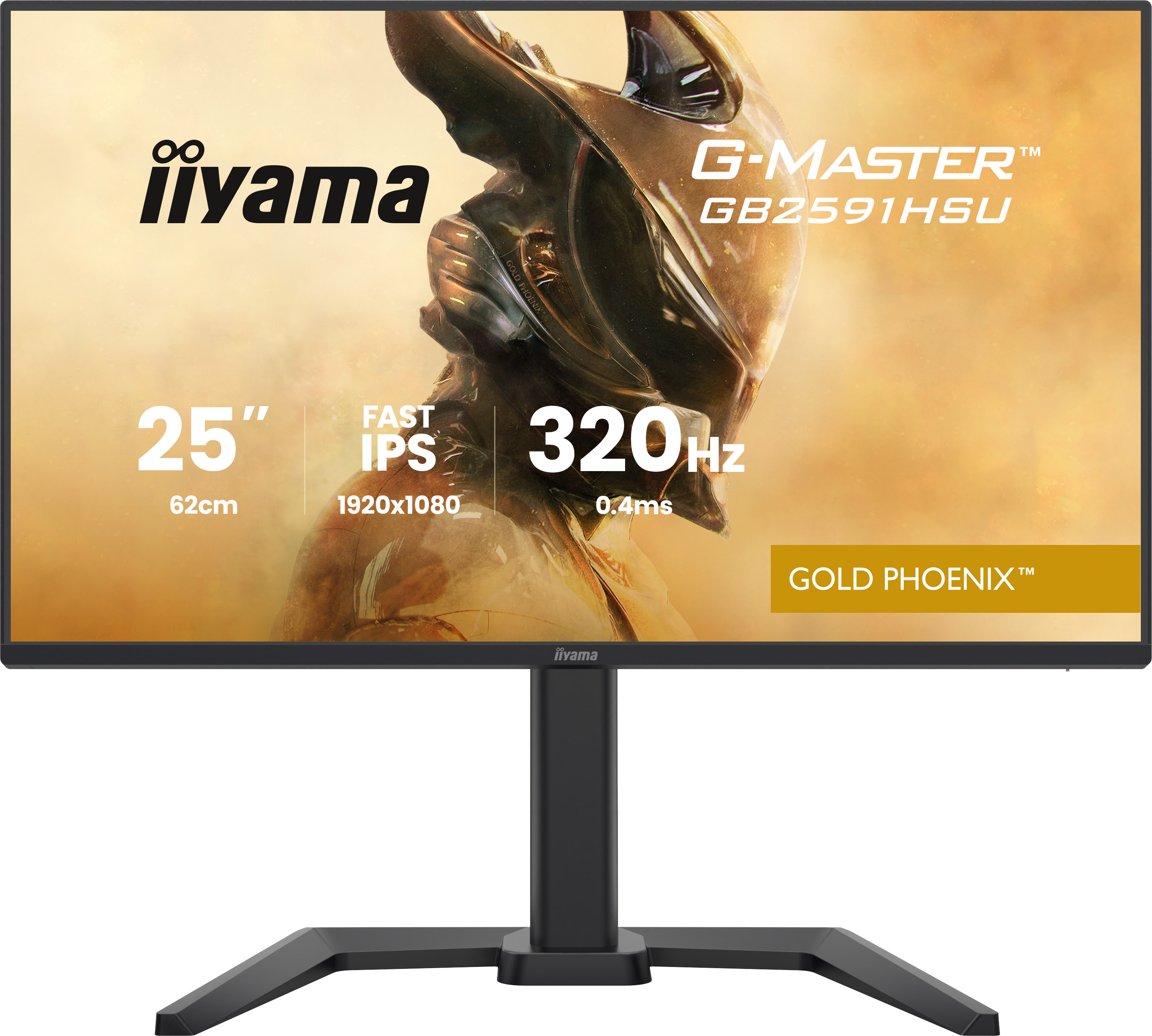 iiyama G-MASTER Gold Phoenix GB2591HSU-B1 - LED monitor - gaming - 25" (24.5" viewable) - 1920 x 1080 Full HD (1080p) @ 320 Hz - Fast IPS - 350 cd/m� - 1000:1 - HDR10 - 0.4 ms - 2xHDMI, DisplayPort - speakers - matte black