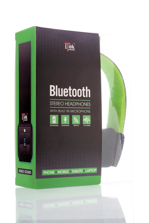 itek ITEH03LBG headphones/headset Wireless Head-band Calls/Music Bluetooth Black, Green – image 4